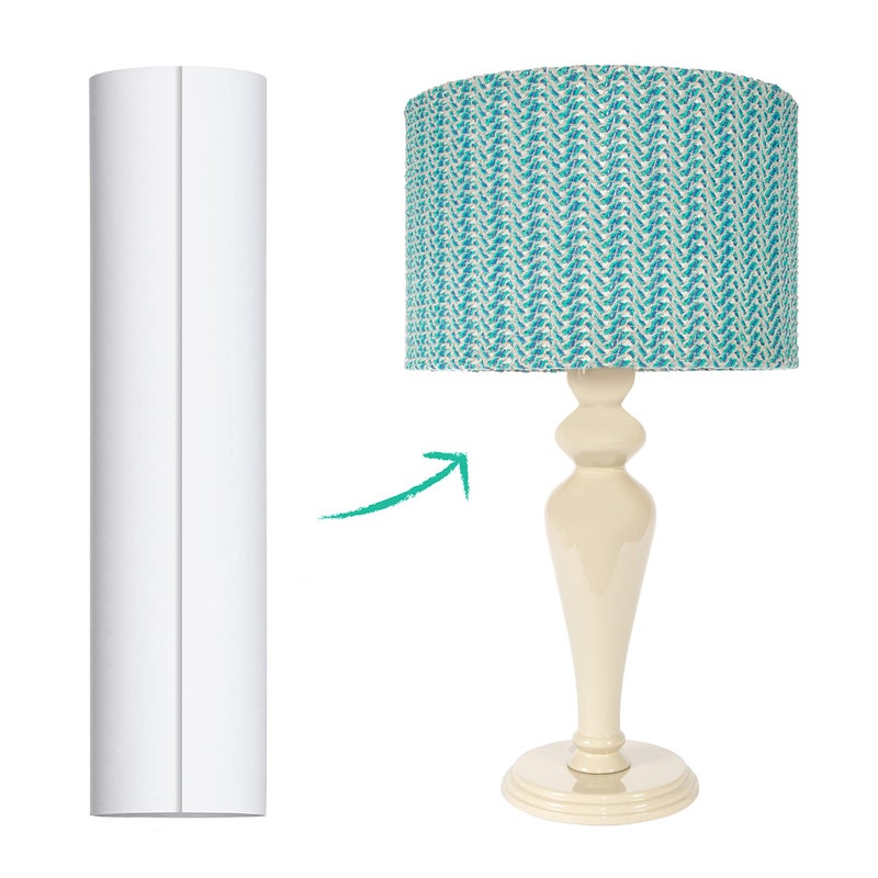 I Like That Lamp Styrene Sheet for Lampshade (12" Height x 40" Length) - Adhesive Roll for DIY Round Drum Lamp Shade - Repair Damaged Shades - Make a New Lampshade - Compatible With All Materials - Image 1